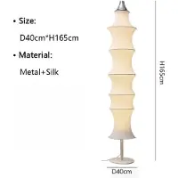 StarTech.com Lámpara de pie de seda - Lámpara de pie moderna - Altura 165 cm - Estilo japonés - Pantalla de tela suave - Iluminación LED - No regulable - Sin bombilla incluida