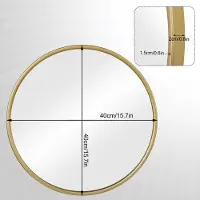 StarTech.com Espejo de maquillaje redondo - Espejo de pared - 40 x 40 cm - Color dorado - Marco de metal - Vidrio - Ideal para baño y dormitorio