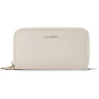 Lazarotti Cartera de piel de Bolonia XL con doble cremallera perimetral y protección RFID, 20 cm blanco
