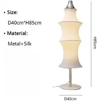 StarTech.com Lámpara de pie Wabi-Sabi: Lámpara de pie moderna con pantalla de tela, estilo japonés, tecnología LED, altura de 85 cm, no regulable, sin bombilla incluida