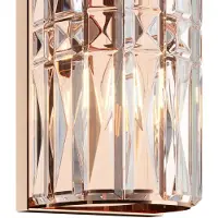 Maytoni Aplique de pared Facet, altura 75,2 cm, color dorado, cristal