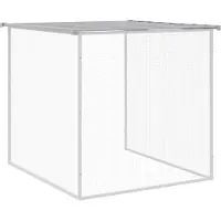 vidaXL : Jaula para gallinas con techo, color gris claro, 603x98x90 cm, acero galvanizado