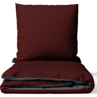 Merkloos Juego de funda de edredón de satén, 155 x 220 cm, con dos fundas de almohada de 80x80 cm, color burdeos con reversa color antracita