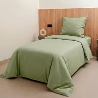 Merkloos Juego de funda de edredón de satén de algodón, 155x220 cm, con dos fundas de almohada de 80x80 cm