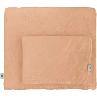 Merkloos Juego de funda de edredón de 100% lino en color rosa coral, de 220 x 230 cm, que incluye 2 fundas de almohada de 50 x 70 cm