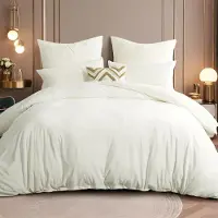 Merkloos Juego de sábanas de franela blancas, de 200 x 200 cm, de 3 piezas, que incluye dos fundas de almohada de 80 x 80 cm