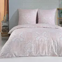 Merkloos Juego de funda de edredón de 100% algodón con fundas de almohada, de 155x220 cm y 80x80 cm, con cierre de cremallera