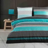 Merkloos Juego de funda de edredón de 135x200 cm de 100% algodón, con 2 fundas de almohada de 80x80 cm, juego de 4 piezas con cierre de cremallera
