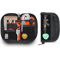 Merkloos Bolsa compacta EDC con 9 compartimentos y superficie con velcro para parches, color negro