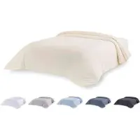 Merkloos Funda de edredón de microfibra cepillada en color beige, para camas de 105/120-180 x 220 cm