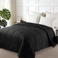 Merkloos Edredón reversible de estilo escandinavo, 200 x 200 cm, color negro