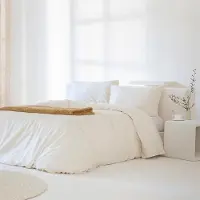 Merkloos Juego de cama de 100% algodón percal en color beige, de 3 piezas, con dimensiones de 240 x 220 cm, ideal para una cama de 150 cm