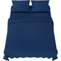 Merkloos Juego de ropa de cama azul oscuro de 180x200 cm, de 4 piezas, fabricado en microfibra, que incluye sábana encimera y bajera
