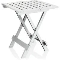 Merkloos Mesa plegable mesita auxiliar - Plástico - 50 x 45 x 43,5 cm - Blanco - Para balcón, terraza y jardín