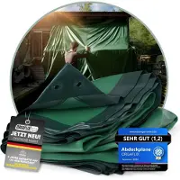 Merkloos Lona de polietileno de 4 x 4 metros, color verde, impermeable y resistente a los rayos UV