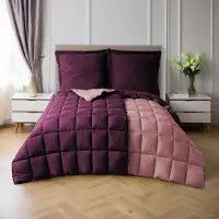 Merkloos Juego de funda de edredón de 4 piezas en color ciruela/rosa, que incluye 2 fundas de edredón de 135 x 200 cm y 2 fundas de almohada de 80 x 80 cm