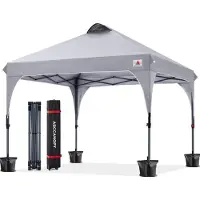 Merkloos Carpa emergente pop-up - Gris - 3 x 3 m - Impermeable para fiestas y eventos