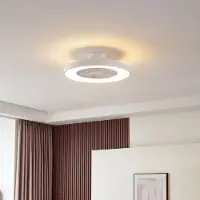 LINDBY Ventilador de techo LED Teleo, Ø 58 cm, blanco, CC, Tuya