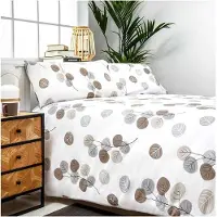 Merkloos Juego de sábanas de algodón orgánico color gris para cama de 180 cm de ancho, de 260 x 240 cm, con 2 fundas de almohada