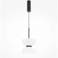 Maytoni Lámpara colgante Kyoto, diseño moderno, en blanco y negro, con tecnología LED, 11W, luz cálida (3000K)