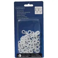 Lumineo Ganchos para colgar luces navideñas, color blanco, universales, paquete de 24 unidades.
