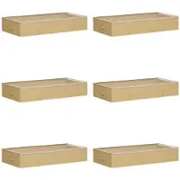 Merkloos Caja de almacenamiento con ventana, juego de 6 unidades, color crema