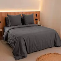 Merkloos Funda de edredón de satén de algodón, 220 x 240 cm, con dos fundas de almohada de 80 x 80 cm