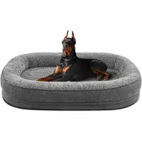 Merkloos Cama para perros de tamaño XXL, ideal para perros grandes, con cojín lavable y base antideslizante, de 122 x 89 cm