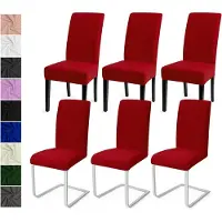 Merkloos Juego de 6 fundas universales para sillas, elásticas, desmontables y lavables, ideales para sillas de comedor