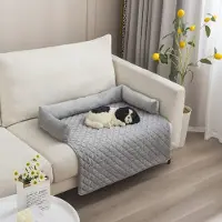 Merkloos Cama para perros redonda, de 75 x 75 cm, en gris claro, lavable y con base antideslizante