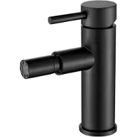 Merkloos Grifo monomando negro para lavabo en el baño, con mezcla de agua fría y caliente