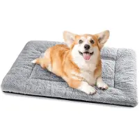 Merkloos Cama para perros pequeños, de 75 x 50 cm, lavable, de color gris, con base antideslizante