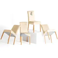 Merkloos Juego de 4 fundas elásticas para sillas, desmontables y lavables, ideales para sillas de comedor