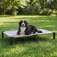 Merkloos Cama elevada para perros, tamaño XXL, 152 x 92 x 24 cm, con estructura resistente y malla antideslizante, ideal para uso en interiores y exteriores