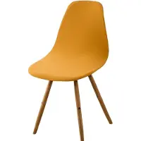 Merkloos Juego de 6 fundas para sillas de comedor, color naranja sólido, elásticas y ajustables