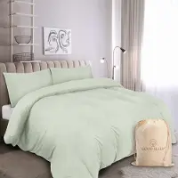 Merkloos Juego de funda de edredón de tamaño king, de algodón, de 3 piezas en color verde salvia, que incluye 1 funda de edredón y 2 fundas de almohada