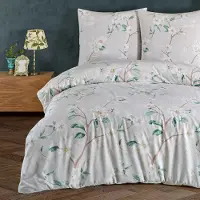 Merkloos Juego de funda de edredón de 100% algodón con fundas de almohada, de 155 x 220 cm y 80 x 80 cm, con cierre de cremallera