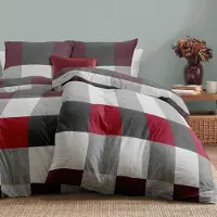 Merkloos Juego de funda de edredón de 135x200 cm, que incluye dos fundas de almohada de 80x80 cm, confeccionado en microfibra cepillada con estampado tipo franela