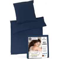 Merkloos Funda de edredón de 135x200 cm con dos fundas de almohada de 80x80 cm, juego de 2, 100% algodón reforzado
