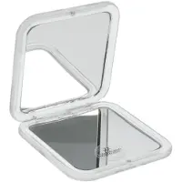 Merkloos Espejo de bolsillo Espejo de maquillaje - 7x aumento - Cuadrado - Blanco - 8,5 x 8,5 cm