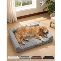 Merkloos Cama ortopédica para perro - Lavable - XL - Gris - Para perros grandes de 18 a 68 kg