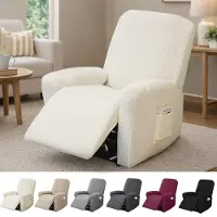 Merkloos Funda para sillón reclinable - Elástica - Beige - Juego de 4 piezas