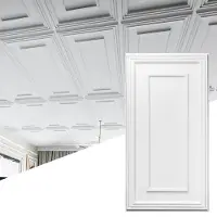 OEM Paneles de techo 3D, 120x60 cm, color blanco, 12 unidades, de PVC