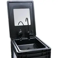Merkloos Espejo de ducha autoadhesivo - Compacto - Sin taladrar - Para lavabo portátil de camping