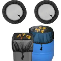 Merkloos Cubierta para barril de lluvia - Ø 110 cm - Cordón de ajuste - Opacante - Juego de 2