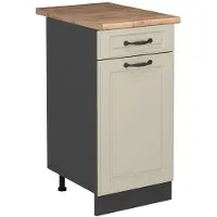 Vicco Mueble bajo de cocina R-Line Arena casa de campo/Antracita 40 cm encimera Roble dorado, Model 71122