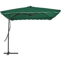 vidaXL Sombrilla con mástil de acero, 250x250 cm, color verde