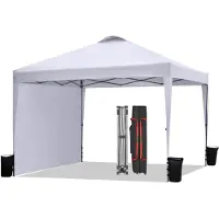 Merkloos Carpa para fiestas - 3 x 3 m - Impermeable - Plateada - Con bolsa de transporte y sacos de arena