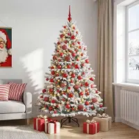 Syfax Árbol de Navidad Artificial con Adorno 210 cm 300 LED