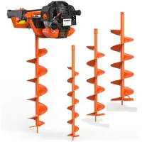 Merkloos Taladro de gasolina para suelo - Motor 52 cc - 3 CV - Incluye 3 brocas